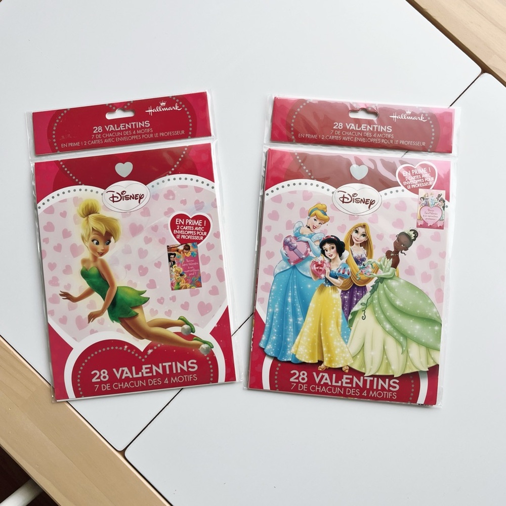 ✨2 for 10✨ Disney French Valentines -Tinker Bell,Cinderella,Snow,Tiana Princess